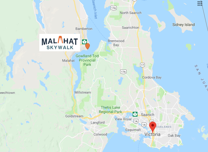 Malahat Skywalk Map location