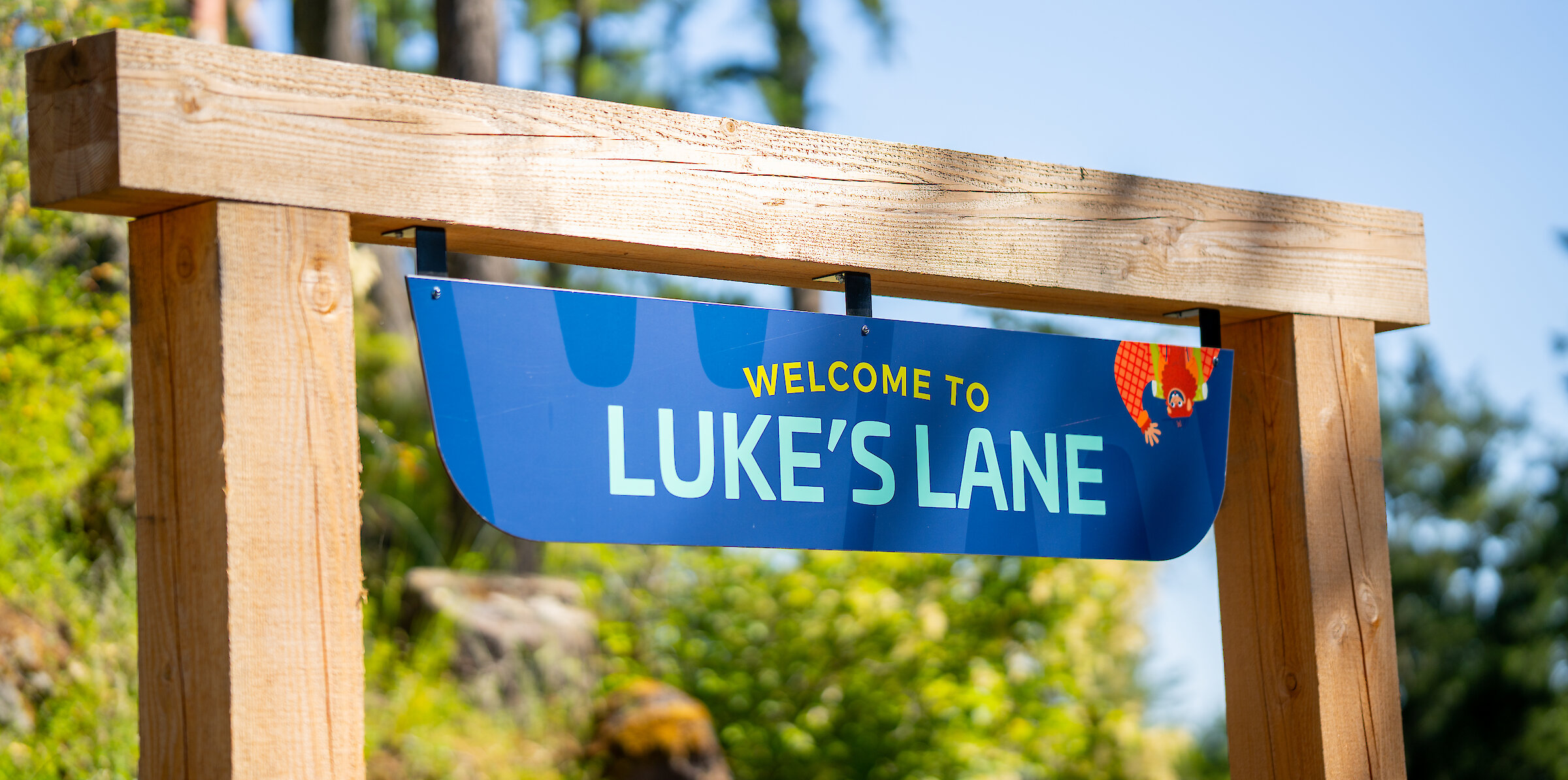 Lukes Lane entrance sign at the Malahat Skywalk.
