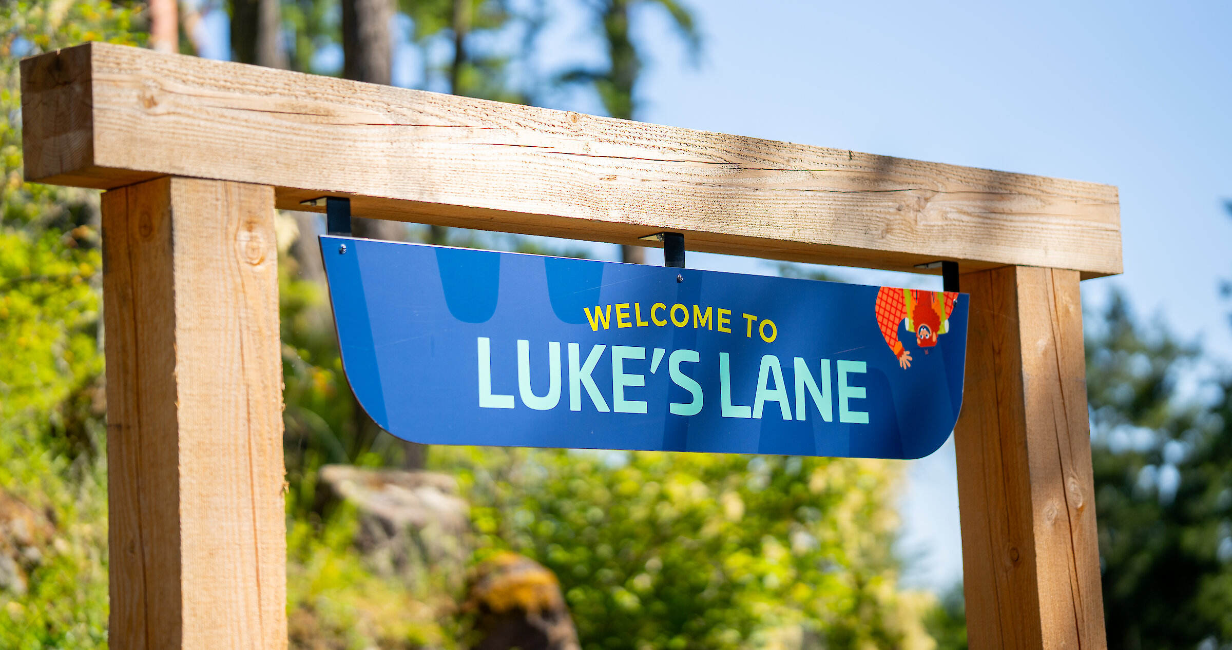 Lukes Lane entrance sign at the Malahat Skywalk.