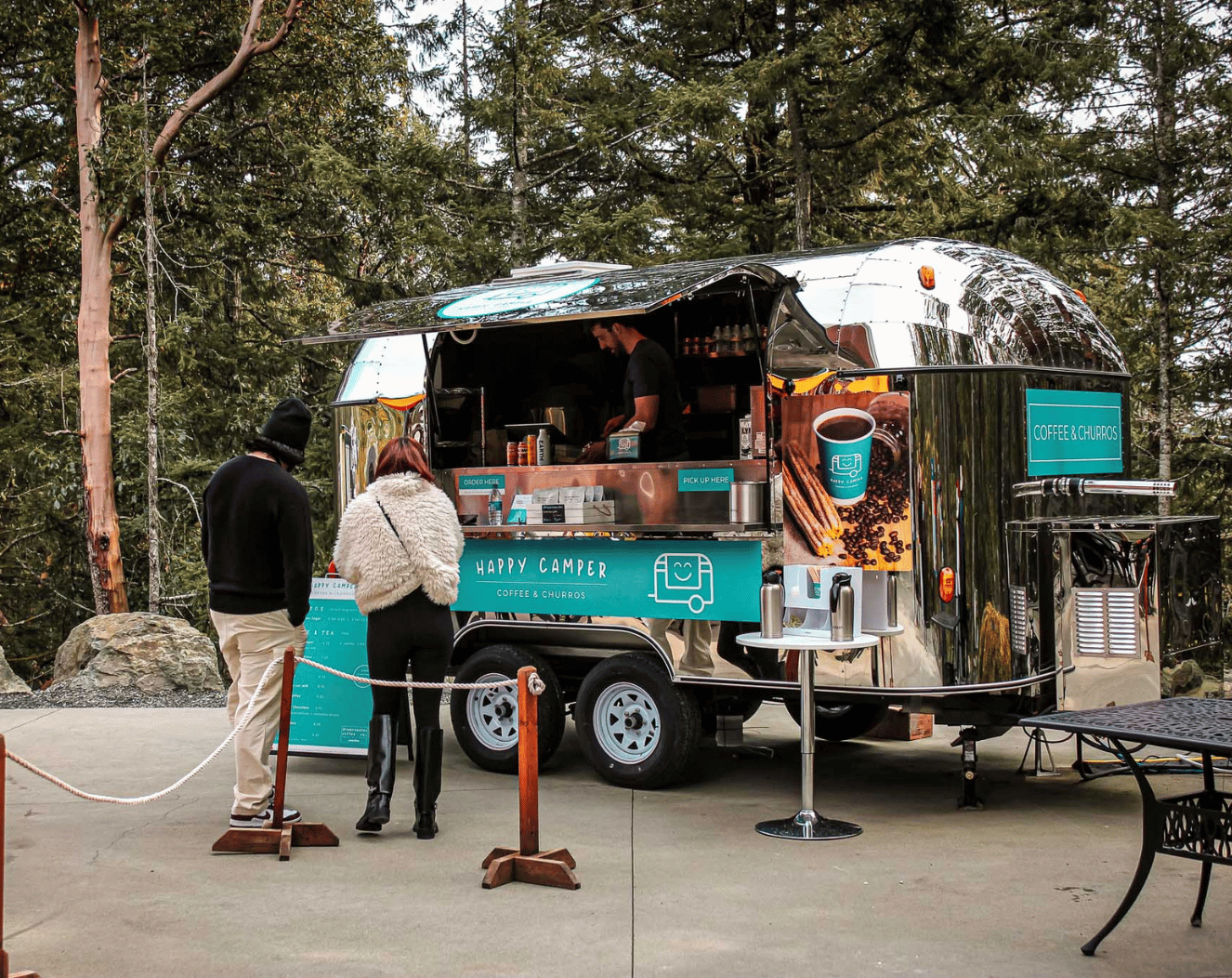 Happy Camper Coffee Cart in the Gathering Place at Malahat SkyWalk